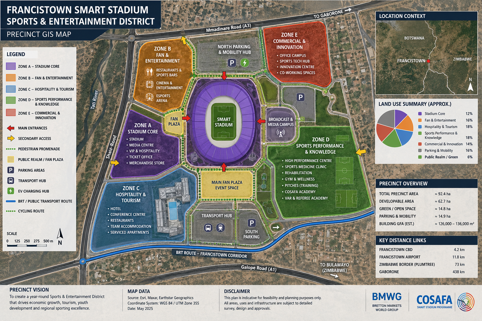Francistown Sports City GIS precinct visual